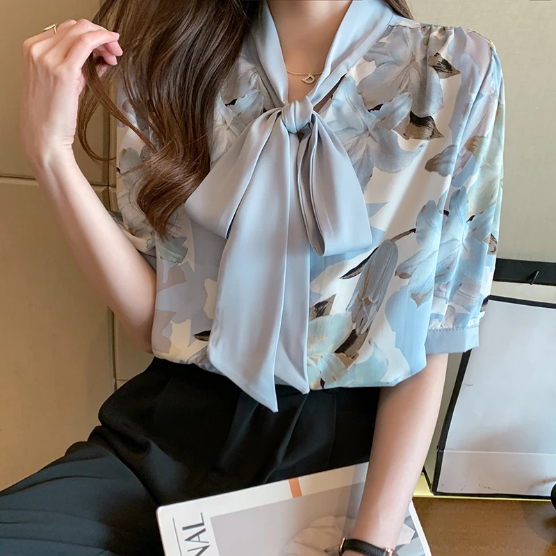 QOERLIN Yellow Printed Floral Shirts Women Summer Half Sleeve Bowtie Fashion Korean Tops Loose Casual Office Ladies Clothing New
QOERLIN Yellow Printed Floral Shirts Women Summer Half Sleeve Bowtie Fashion Korean Tops Loose Casual Office Ladies Clothing New