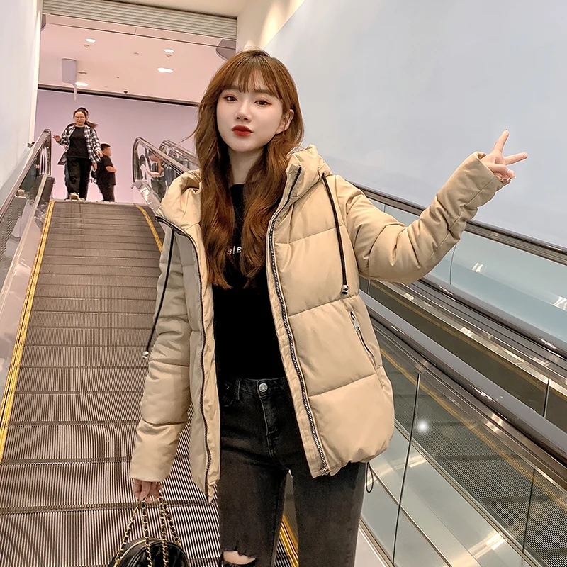 Hooded Solid Casual Short Jacket for Women Winter Thick Loose Ladies Coat Female Warm Cotton Padded Zipper Jackets with Pockets
Hooded Solid Casual Short Jacket for Women Winter Thick Loose Ladies Coat Female Warm Cotton Padded Zipper Jackets with Pockets
