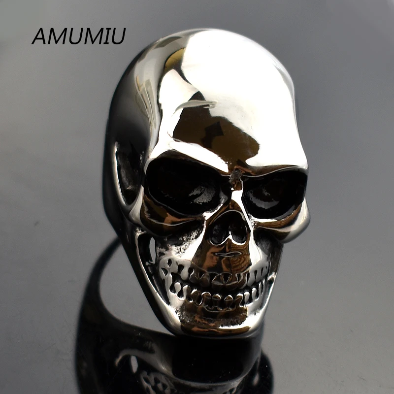 AMUMIU Stainless Steel Rings For Men Trendy Smooth Polishing Big Tripple Skull Ring Punk Biker Jewelry HR047
AMUMIU Stainless Steel Rings For Men Trendy Smooth Polishing Big Tripple Skull Ring Punk Biker Jewelry HR047