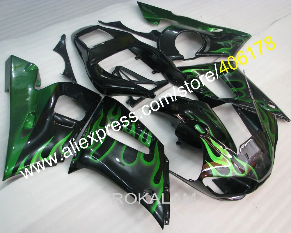 YZF600 R6 98-02 Комплект обтекателей для спортивного мотоцикла Yamaha YZF R6 1998-2002 гг., обтекатели зеленого пламени (литье под давлением)
YZF600 R6 98-02 Комплект обтекателей для спортивного мотоцикла Yamaha YZF R6 1998-2002 гг., обтекатели зеленого пламени (литье под давлением)