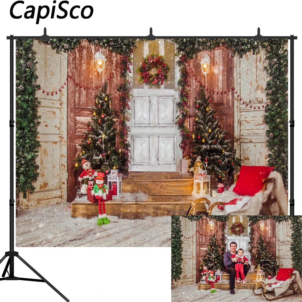 Capisco Christmas Photography backdrop Outdoor door light wreath Toys xmas photo background studio booth party decor props
Capisco Christmas Photography backdrop Outdoor door light wreath Toys xmas photo background studio booth party decor props