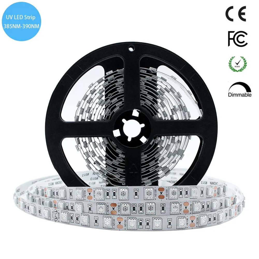 Ultraviolet 365nm 380nm 395nm UV Black Light LED Strip Light SMD5050 12V 60LEDS/Mtr for UV Curing,Currency Validation
Ultraviolet 365nm 380nm 395nm UV Black Light LED Strip Light SMD5050 12V 60LEDS/Mtr for UV Curing,Currency Validation