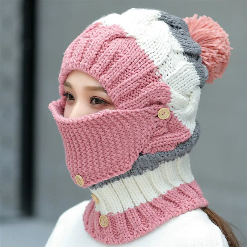 H7518 Autumn Winter Plus Velvet Knitted Wool Hat Neck Mask Protection Three Pieces Women Cycling Riding Outdoor Warm Casual Cap
H7518 Autumn Winter Plus Velvet Knitted Wool Hat Neck Mask Protection Three Pieces Women Cycling Riding Outdoor Warm Casual Cap