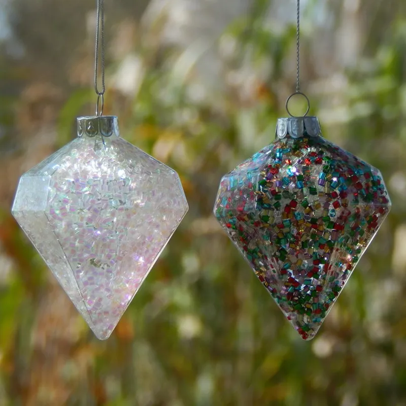 12pcs/pack 6.5*10cm Diamond Shaped Inner Colorful Beads Glass Pendant Christmas Tree Hanging Decorative Hanging Gift
12pcs/pack 6.5*10cm Diamond Shaped Inner Colorful Beads Glass Pendant Christmas Tree Hanging Decorative Hanging Gift