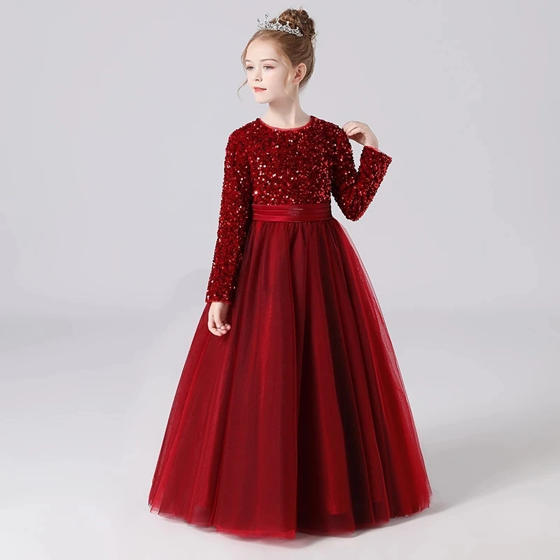 Girls Formal Dresses Long Sleeves Glitter Sequins Puffy Tulle Birthday Party Dress For Kids Girl Black Junior Bridesmaid Dresses
Girls Formal Dresses Long Sleeves Glitter Sequins Puffy Tulle Birthday Party Dress For Kids Girl Black Junior Bridesmaid Dresses