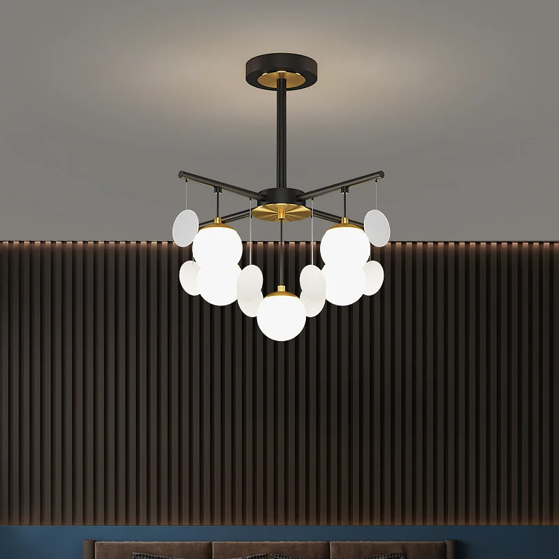Nordic Modern LED Bedroom Chandelier for Living Room Hall Black White Glass Ball Ceiling light Lamp Indoor Lighting Fixture
Nordic Modern LED Bedroom Chandelier for Living Room Hall Black White Glass Ball Ceiling light Lamp Indoor Lighting Fixture