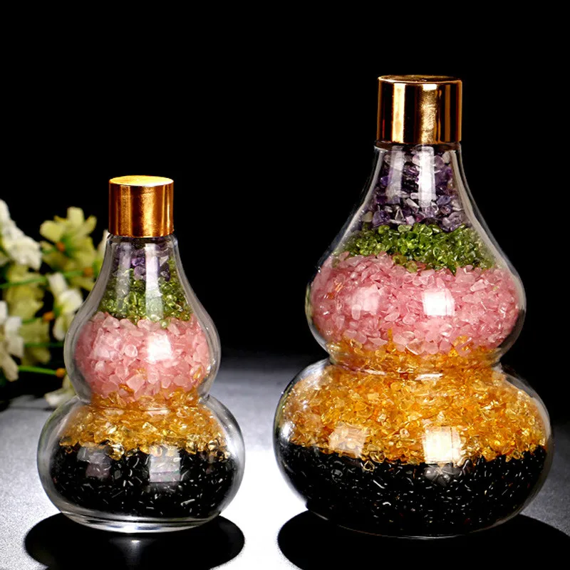 Creative Gourd Decoration Natural Crystal Crafts Beautiful Color Gravel Gourd Feng Shui Ornaments Home Decoration
Creative Gourd Decoration Natural Crystal Crafts Beautiful Color Gravel Gourd Feng Shui Ornaments Home Decoration