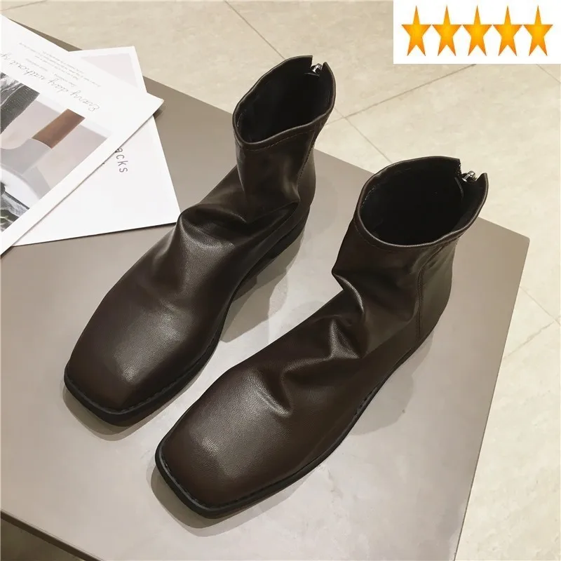 Fashion Women Square Toe New Ankle Casual Low Heels Zipper Pu Leather Shoes Female Winter Vintage High Top Riding Boots
Fashion Women Square Toe New Ankle Casual Low Heels Zipper Pu Leather Shoes Female Winter Vintage High Top Riding Boots