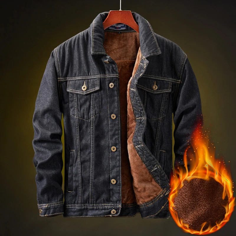 Winter New Men's Warm Denim Jacket Thickened Fleece Classic Black Skinny Jeans Coats Fashion Casual Male Outwear Brand Clothing
Winter New Men's Warm Denim Jacket Thickened Fleece Classic Black Skinny Jeans Coats Fashion Casual Male Outwear Brand Clothing