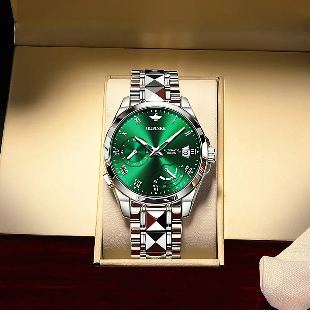 OUPINKE Top Brand Automatic Mechanical Movement Men's Fashion Leisure Watch Waterproof Tungsten Steel Strap Mechanical Watch
OUPINKE Top Brand Automatic Mechanical Movement Men's Fashion Leisure Watch Waterproof Tungsten Steel Strap Mechanical Watch
