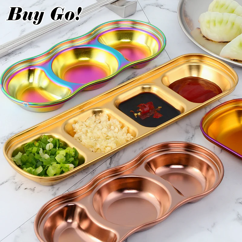 New Stainless Steel Korean Salad Sauce Dishes Food Dipping Bowls Seasoning Tray Separate Vinegar Snack Plates Kitchen Tableware
New Stainless Steel Korean Salad Sauce Dishes Food Dipping Bowls Seasoning Tray Separate Vinegar Snack Plates Kitchen Tableware