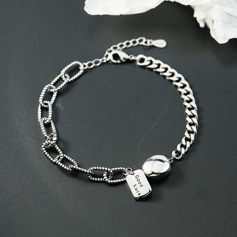 Punk 925 Sterling Silver Letter Geometric Charm Bracelet For Women Bracelet &Bangle Wedding Jewelry Birthday Party Gift
Punk 925 Sterling Silver Letter Geometric Charm Bracelet For Women Bracelet &Bangle Wedding Jewelry Birthday Party Gift