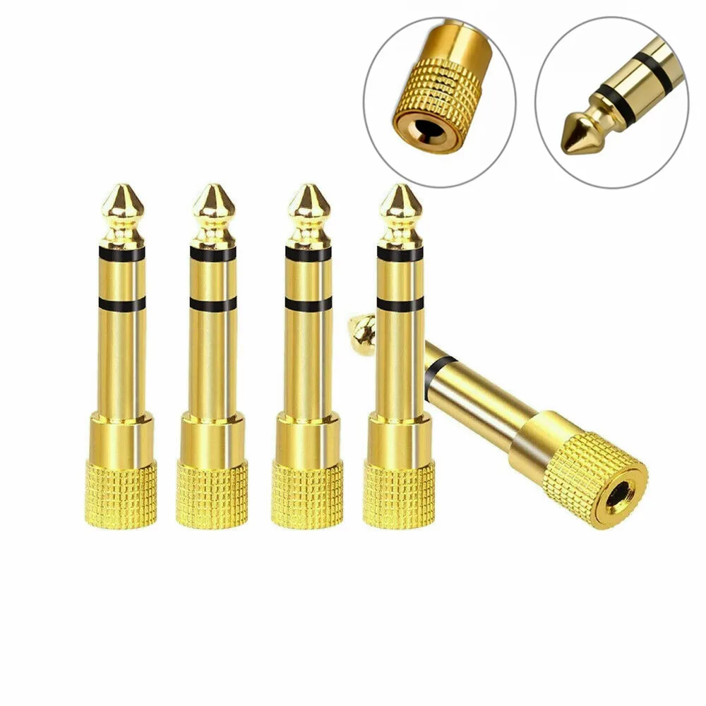 5 pack 3.5mm 1/8" Female to 6.35mm 1/4" Jack Male Stereo Headphone Microphone Audio Adapter Connector for Guitar Accessories
5 pack 3.5mm 1/8" Female to 6.35mm 1/4" Jack Male Stereo Headphone Microphone Audio Adapter Connector for Guitar Accessories