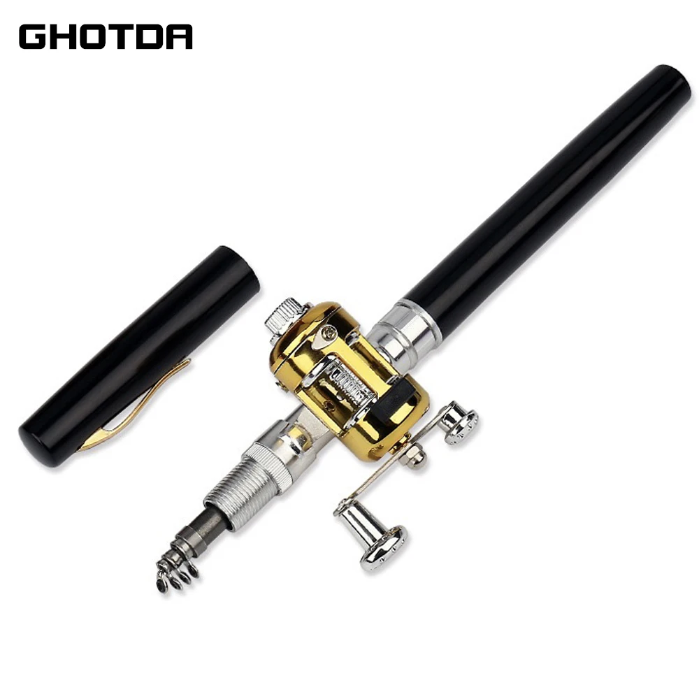 Portable Pocket Telescopic Mini Fishing Rod Pole Pen Shape Aluminum Outer Casing Rod Combo With Reel Wheel
Portable Pocket Telescopic Mini Fishing Rod Pole Pen Shape Aluminum Outer Casing Rod Combo With Reel Wheel