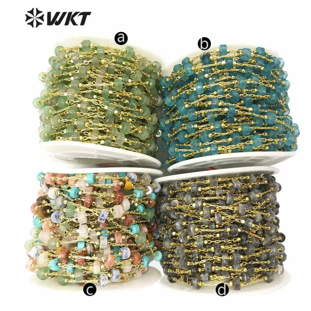 WT-RBC133 WKT Multicolor Optional Natural Stone Beads Chain Gold Electroplated Rosary Chain For Women Stylish Jewelry Making
WT-RBC133 WKT Multicolor Optional Natural Stone Beads Chain Gold Electroplated Rosary Chain For Women Stylish Jewelry Making