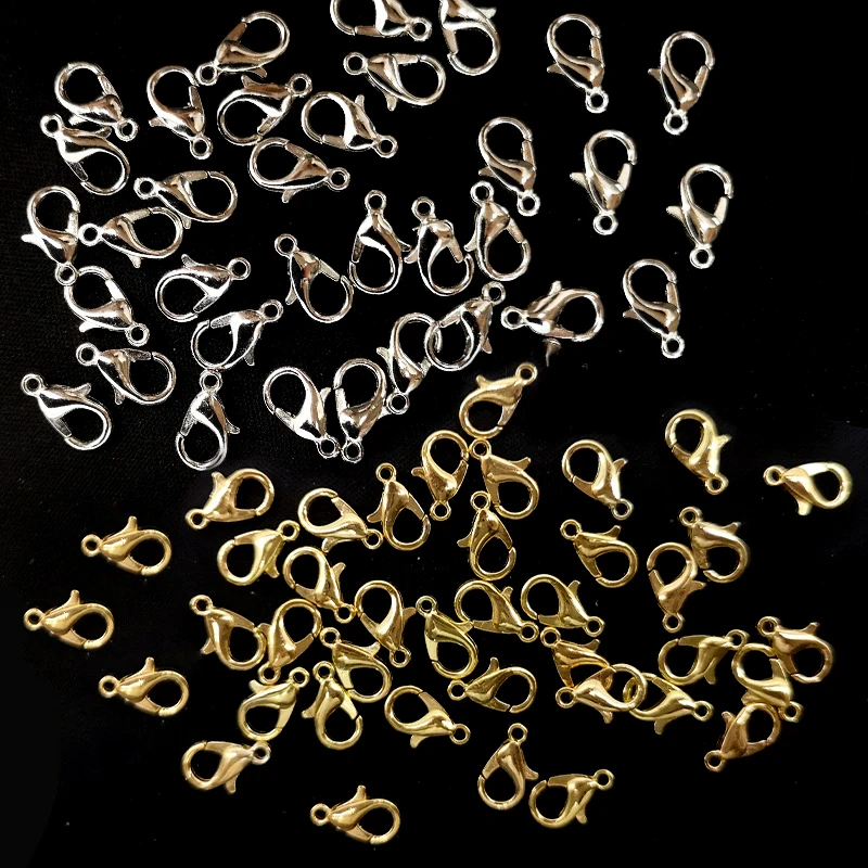 50pcs/lot Gold/Silver Color Lobster Clasps 10 12 14 16 18mm DIY Findings for Jewelry Making Necklace Bracelet Chain Connector
50pcs/lot Gold/Silver Color Lobster Clasps 10 12 14 16 18mm DIY Findings for Jewelry Making Necklace Bracelet Chain Connector