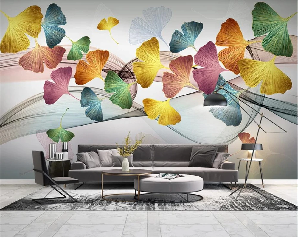 Custom wallpaper mural Nordic modern minimalist hand-painted ginkgo leaf abstract line background wall 3d wallpaper tapety
Custom wallpaper mural Nordic modern minimalist hand-painted ginkgo leaf abstract line background wall 3d wallpaper tapety