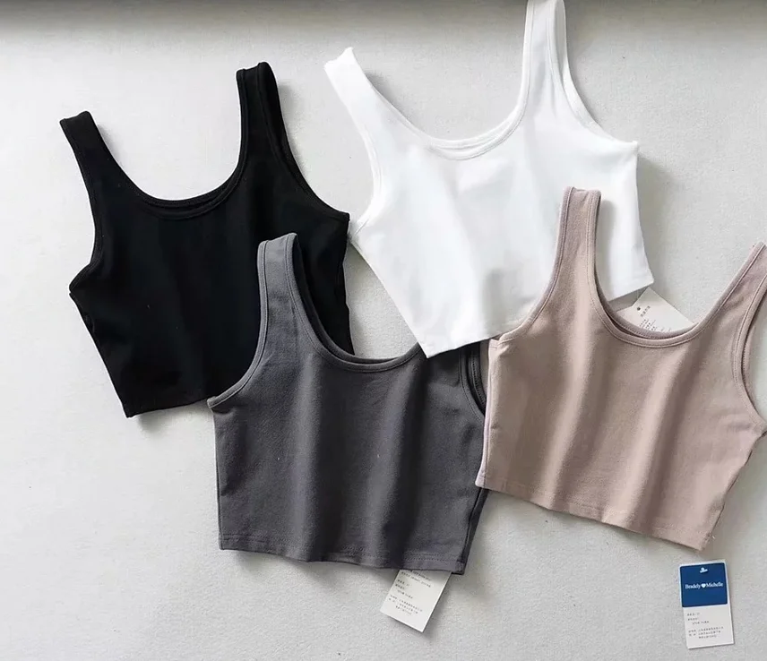 Sexy Summer Crop Tops Sleeveless Short Cotton U Collar Knitted Bar White Corset Top Tops for Women
Sexy Summer Crop Tops Sleeveless Short Cotton U Collar Knitted Bar White Corset Top Tops for Women
