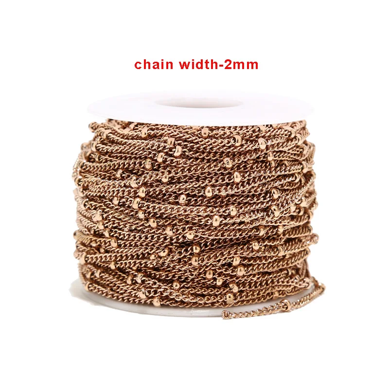1m/2m/5m Stainless Steel 2mm Width Chain Rose Gold Beaded Satellite Cable Link Chains For DIY Necklaces Bracelets Jewelry Making
1m/2m/5m Stainless Steel 2mm Width Chain Rose Gold Beaded Satellite Cable Link Chains For DIY Necklaces Bracelets Jewelry Making