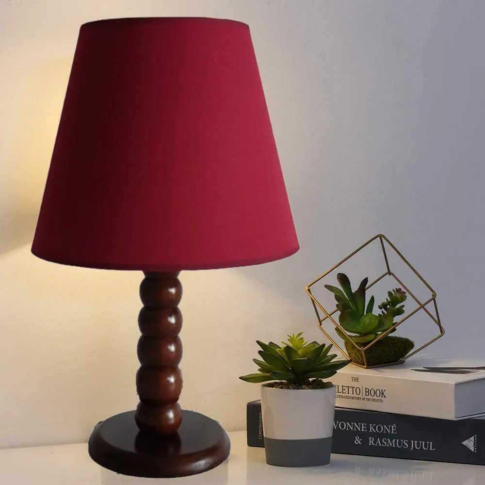 Decorative design wooden lampshade table lamp burgundy Tapered header coffee body
Decorative design wooden lampshade table lamp burgundy Tapered header coffee body