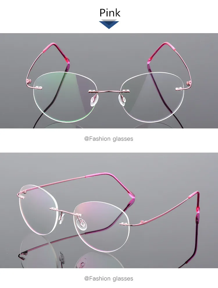 Titanium Alloy Framless owalne okulary dla osób z krótkowzrocznością wykończone kobiety mężczyźni ultralekki okulary korekcyjne bez oprawek 0 -0.5 -0.75 To -6.0 32 H6d264ed3265d4ded99328d3a87247927k
