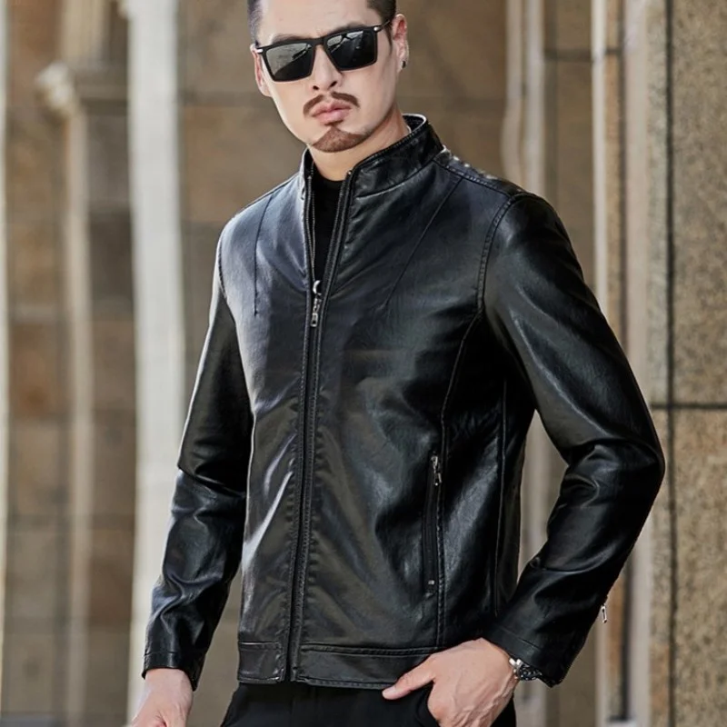 Business Men Casual Pu Leather Jacket Spring Autumn Slim Plush Warm Short Coat Street Stand Collar Biker Jackets Oversize 4XL
Business Men Casual Pu Leather Jacket Spring Autumn Slim Plush Warm Short Coat Street Stand Collar Biker Jackets Oversize 4XL