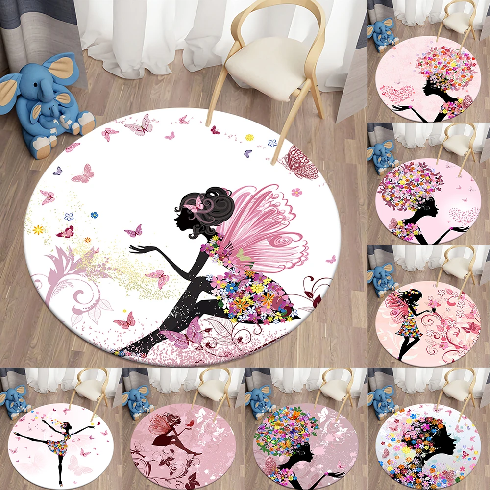 Butterfly Fairy Round Carpets for Living Room Rugs Soft Flannel Floor Area Rug Bedroom Carpet Mat for Children Kitchen Rug
Butterfly Fairy Round Carpets for Living Room Rugs Soft Flannel Floor Area Rug Bedroom Carpet Mat for Children Kitchen Rug