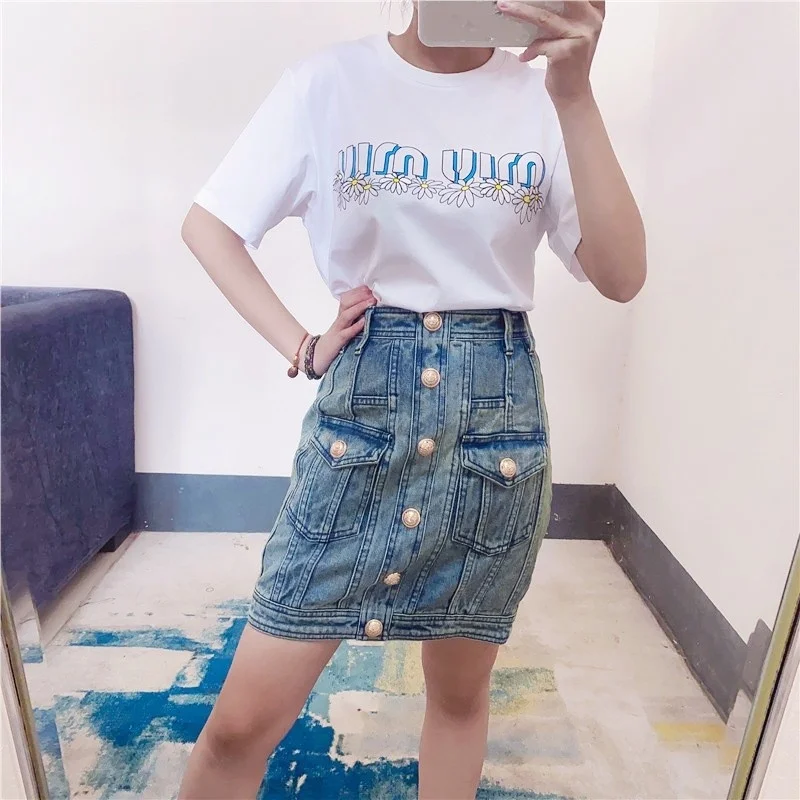 Female Streetwear Wrap Denim Skirts Office Single Breasted Splice Pockets High Waist Mini Skirt Summer Fashion Women Jean Skirts
Female Streetwear Wrap Denim Skirts Office Single Breasted Splice Pockets High Waist Mini Skirt Summer Fashion Women Jean Skirts