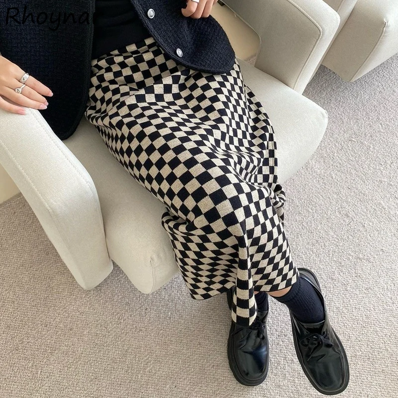 Skirts Women Temperament British Style Design Knitted High Waist Plaid Simple Cozy Preppy All-match Autumn Winter New Daily Ins
Skirts Women Temperament British Style Design Knitted High Waist Plaid Simple Cozy Preppy All-match Autumn Winter New Daily Ins