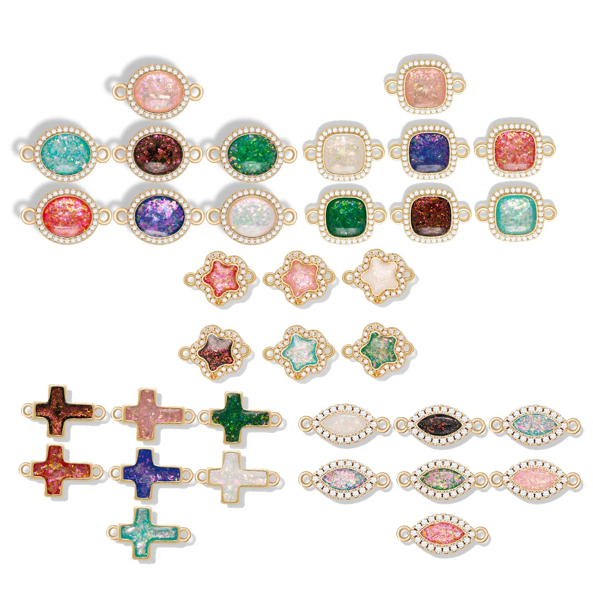 Gold-plated Zirconia Imitation Opal Cross Charm Star Evil Eye Round Square Pendant For Necklace Bracelet DIY Making Jewelry Gift
Gold-plated Zirconia Imitation Opal Cross Charm Star Evil Eye Round Square Pendant For Necklace Bracelet DIY Making Jewelry Gift