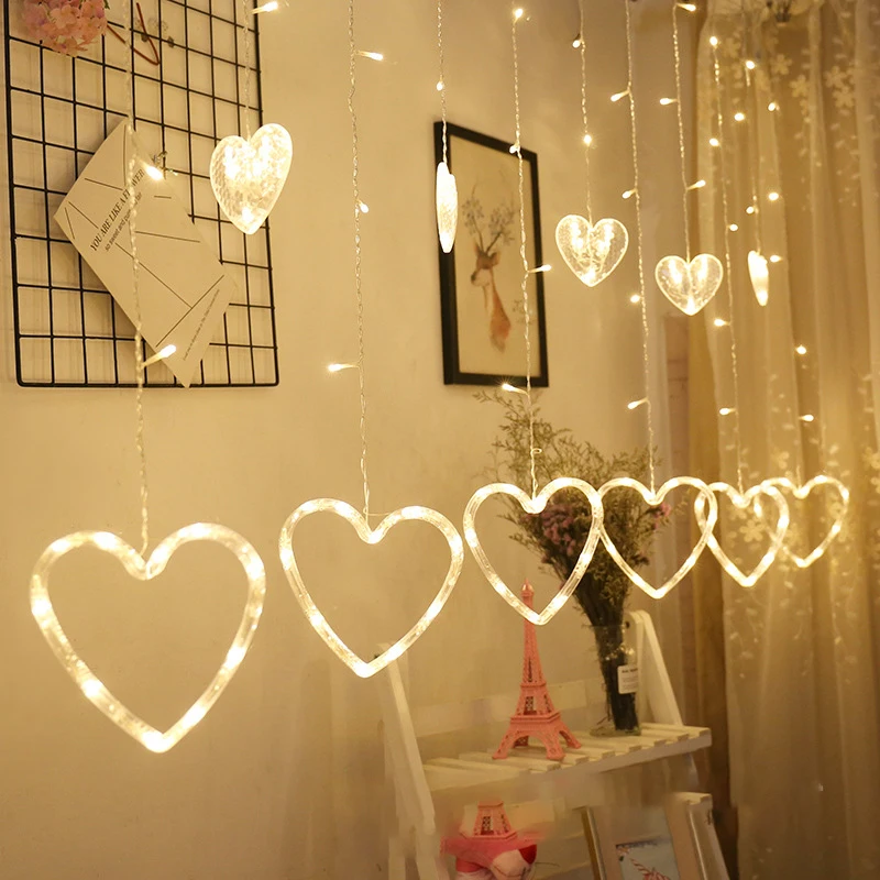 2.5M 138LED EU Plug Heart shaped curtain light fairy string Christmas garland lights for Christmas party wedding decoration lam
2.5M 138LED EU Plug Heart shaped curtain light fairy string Christmas garland lights for Christmas party wedding decoration lam