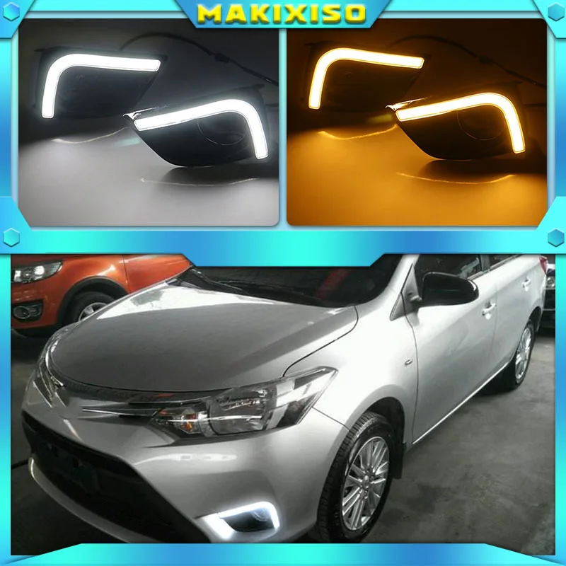 1 Pair Car Daytime Running Light Turn Signal Light 2-Color DRL LED Fog Lamp for Toyota Vios 2014 2015 2016
1 Pair Car Daytime Running Light Turn Signal Light 2-Color DRL LED Fog Lamp for Toyota Vios 2014 2015 2016