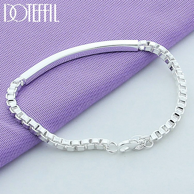 DOTEFFIL 925 Sterling Silver 4mm Box Chain Bracelet For Men Women Charm Wedding Engagement Party Fashion Jewelry
DOTEFFIL 925 Sterling Silver 4mm Box Chain Bracelet For Men Women Charm Wedding Engagement Party Fashion Jewelry