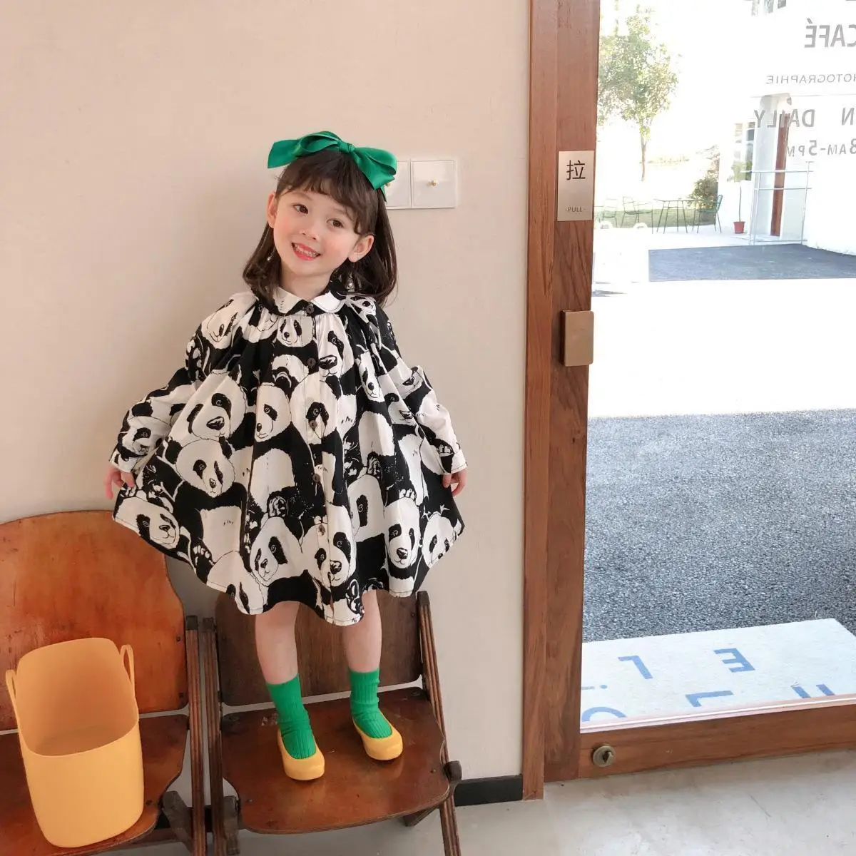 Children's Shirt Girl's Mid-Long Sleeve Dress Girl's Sunscreen Skirt Spring Dress 2021 New Boy's Shirt Panda Cartoon Print
Children's Shirt Girl's Mid-Long Sleeve Dress Girl's Sunscreen Skirt Spring Dress 2021 New Boy's Shirt Panda Cartoon Print