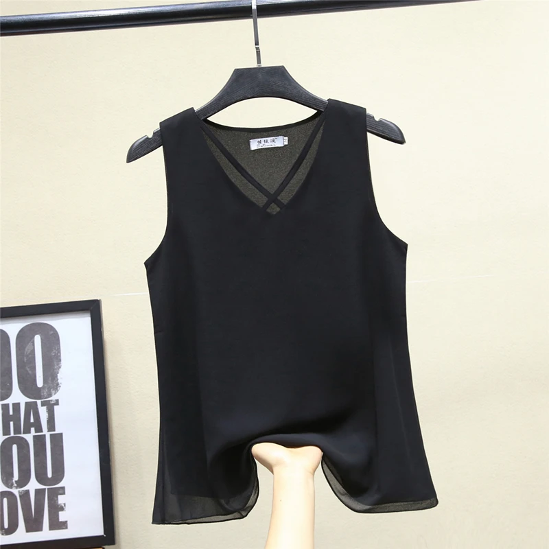 Plus Size Shirts 6XL Summer Chiffon Blouse New Womens Tops Fashion Women Sleeveless Casual Loose V-neck Blouse XZ807
Plus Size Shirts 6XL Summer Chiffon Blouse New Womens Tops Fashion Women Sleeveless Casual Loose V-neck Blouse XZ807