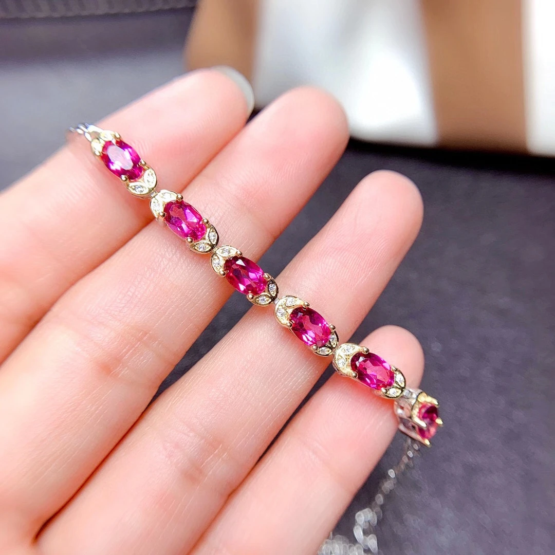 Fashion Red Topaz Bracelet For Women Fine Jewelry Natural Gemstone Real 925 Sterling Silver Gold Plated Party Gift Birthstone
Fashion Red Topaz Bracelet For Women Fine Jewelry Natural Gemstone Real 925 Sterling Silver Gold Plated Party Gift Birthstone