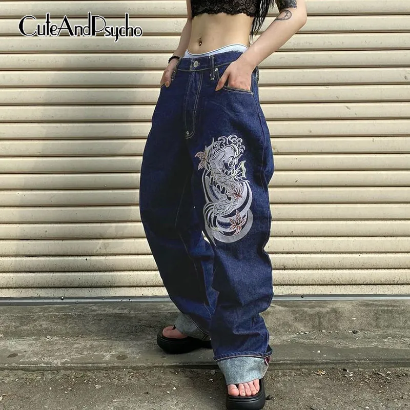 Vintage Graphic Print Y2K Baggy Jeans Streetwear Joggers Women Loose Pants Punk Fashion Harajuku Trousers 2000s Cuteandpsycho
Vintage Graphic Print Y2K Baggy Jeans Streetwear Joggers Women Loose Pants Punk Fashion Harajuku Trousers 2000s Cuteandpsycho