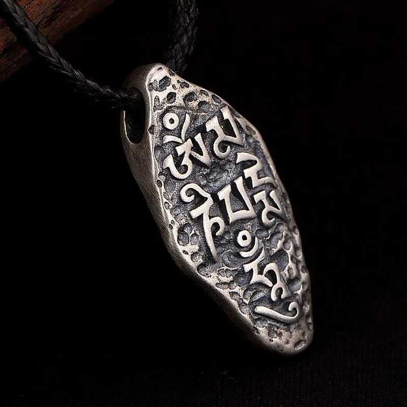 925 Sterling Silver Buddhism Six Word Pendants Necklaces Sanskrit Amulet Necklaces vajry pestle Jewelry 
925 Sterling Silver Buddhism Six Word Pendants Necklaces Sanskrit Amulet Necklaces vajry pestle Jewelry
