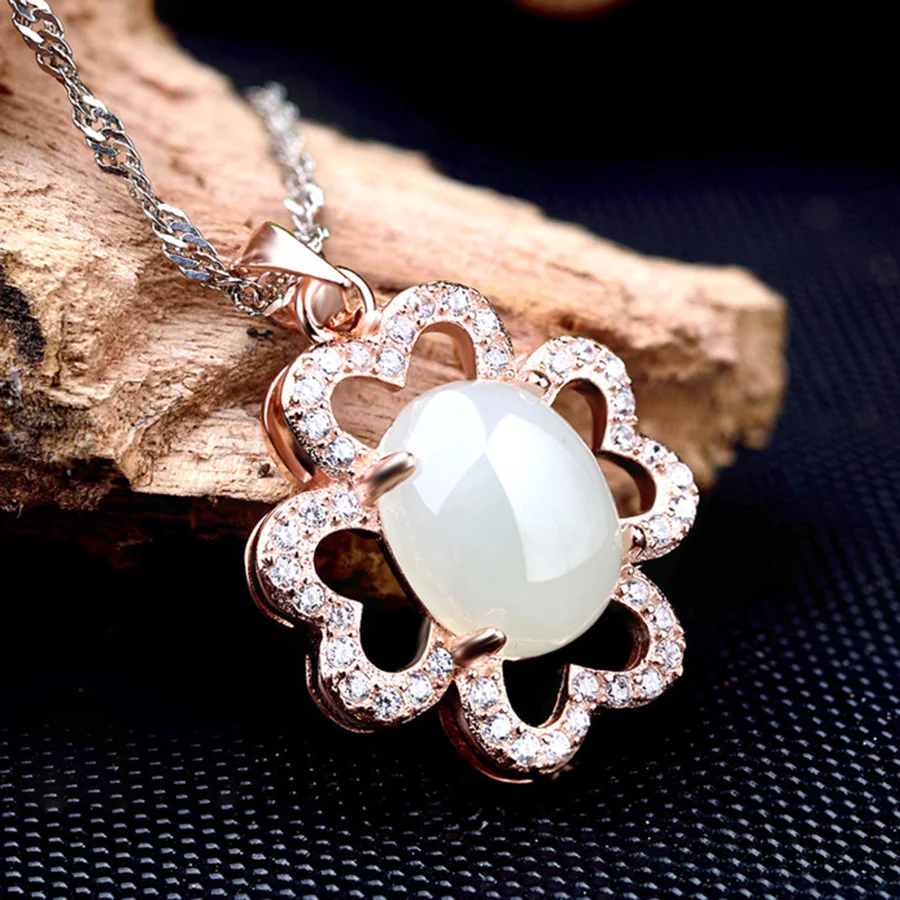 Pendant Necklace Nephrite Flower Trendy Link Chain Fashion Jewelry Ts Style 925 Stering Silver Bijoux Gift
Pendant Necklace Nephrite Flower Trendy Link Chain Fashion Jewelry Ts Style 925 Stering Silver Bijoux Gift