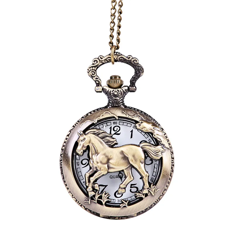 Retro trend bronze Chinese zodiac horse perspective pattern open white digital pocket watch men's and women's accessories belt c
Retro trend bronze Chinese zodiac horse perspective pattern open white digital pocket watch men's and women's accessories belt c