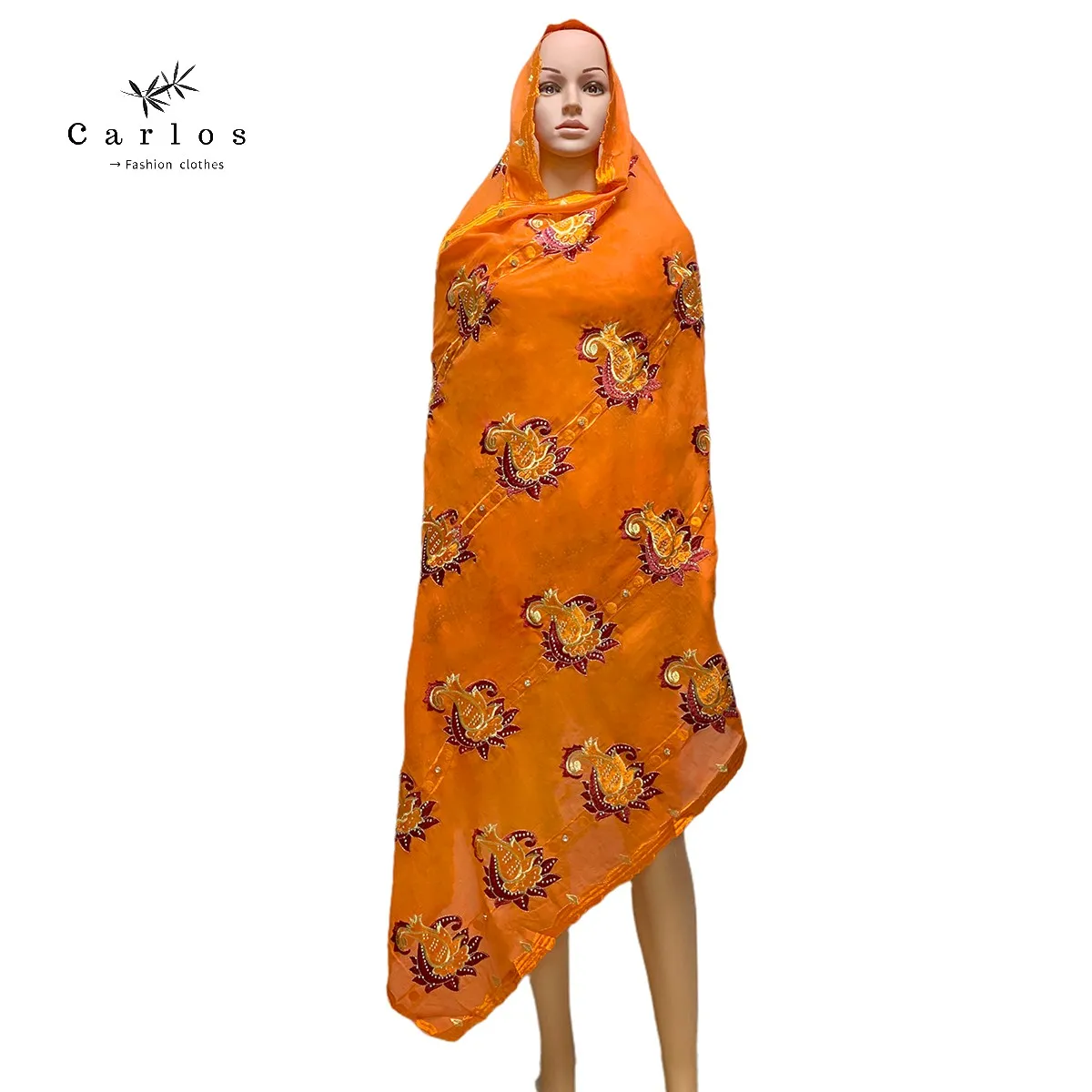 New Style African Women Scarfs Muslim Embroidery Heavy Cotton Scarf Big Size Scarf With Beads For Shawls Wrap
New Style African Women Scarfs Muslim Embroidery Heavy Cotton Scarf Big Size Scarf With Beads For Shawls Wrap