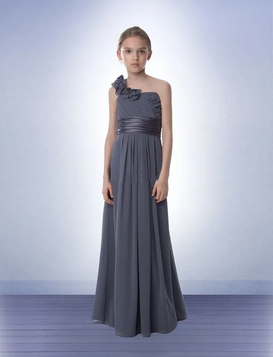 Dark Gray Cheap Junior Bridesmaid Dresses Under 50 A-line One Shoulder Flowers Floor Length Chiffon Long Wedding Party Dresses
Dark Gray Cheap Junior Bridesmaid Dresses Under 50 A-line One Shoulder Flowers Floor Length Chiffon Long Wedding Party Dresses