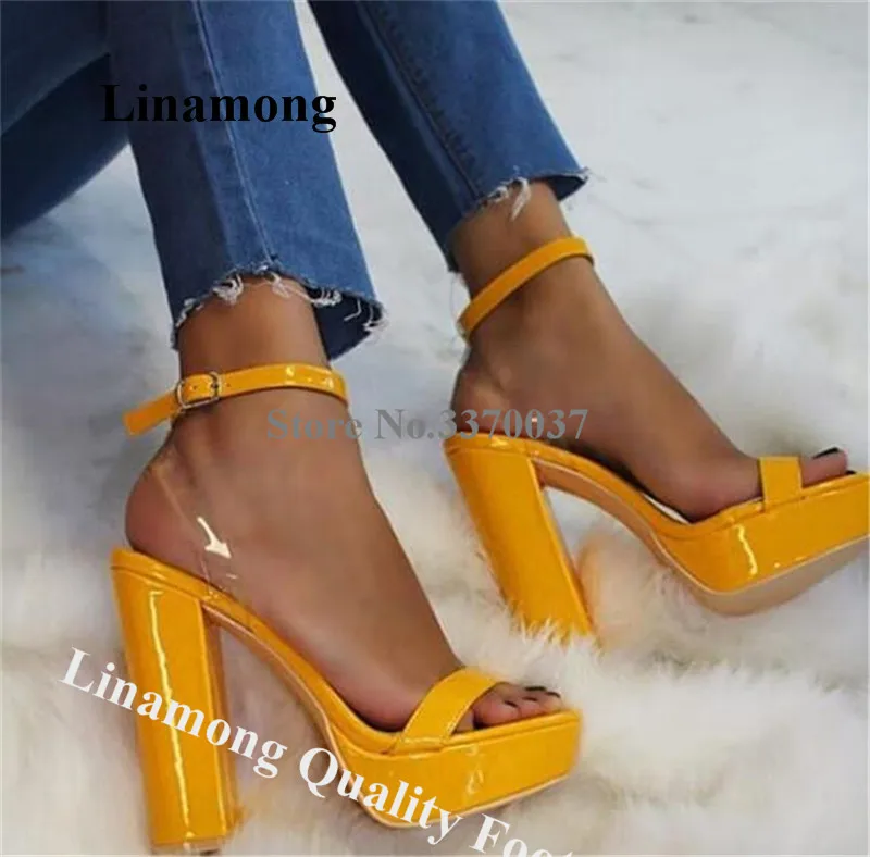 Linamong/Новые модные босоножки на высокой платформе с открытым носком и ремешком из ПВХ, желтые прозрачные босоножки на высоком каблуке, деловая модельная обувь 
Linamong/Новые модные босоножки на высокой платформе с открытым носком и ремешком из ПВХ, желтые прозрачные босоножки на высоком каблуке, деловая модельная обувь