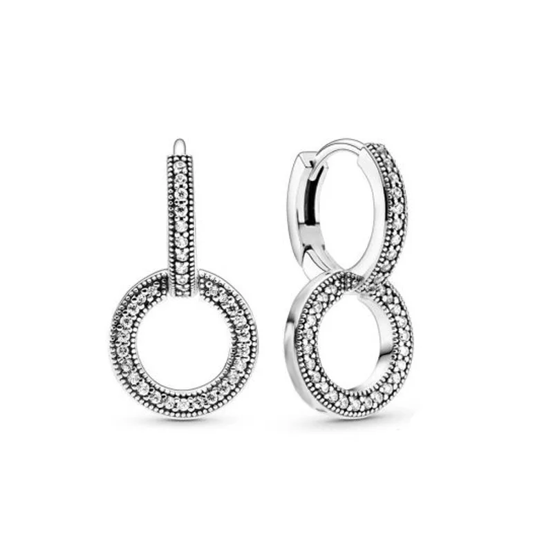 2020 Autumn New 925 Sterling Silver Pave Earrings Plain Silver Double Ring Earrings Women Birthday Gift Fashion Jewelry
2020 Autumn New 925 Sterling Silver Pave Earrings Plain Silver Double Ring Earrings Women Birthday Gift Fashion Jewelry