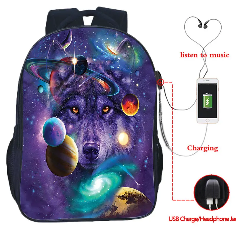Cool Animal Wolf Backpacks USB Design Backpack Women Men Rucksack School Bags for Teens School Bagpack Daily Hiking Knapsack
Cool Animal Wolf Backpacks USB Design Backpack Women Men Rucksack School Bags for Teens School Bagpack Daily Hiking Knapsack