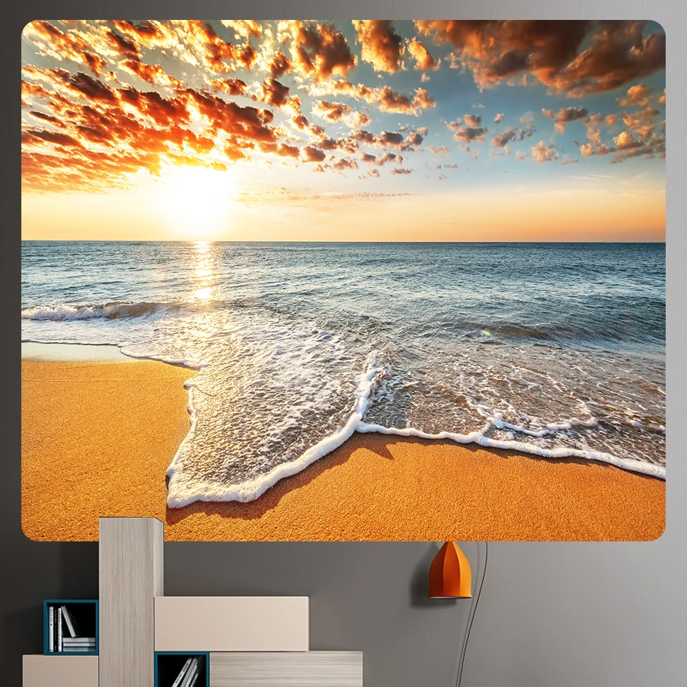 Beach seaside sunrise psychedelic scene home art tapestry hippie bohemian decoration bedroom background wall sheet beach mat
Beach seaside sunrise psychedelic scene home art tapestry hippie bohemian decoration bedroom background wall sheet beach mat