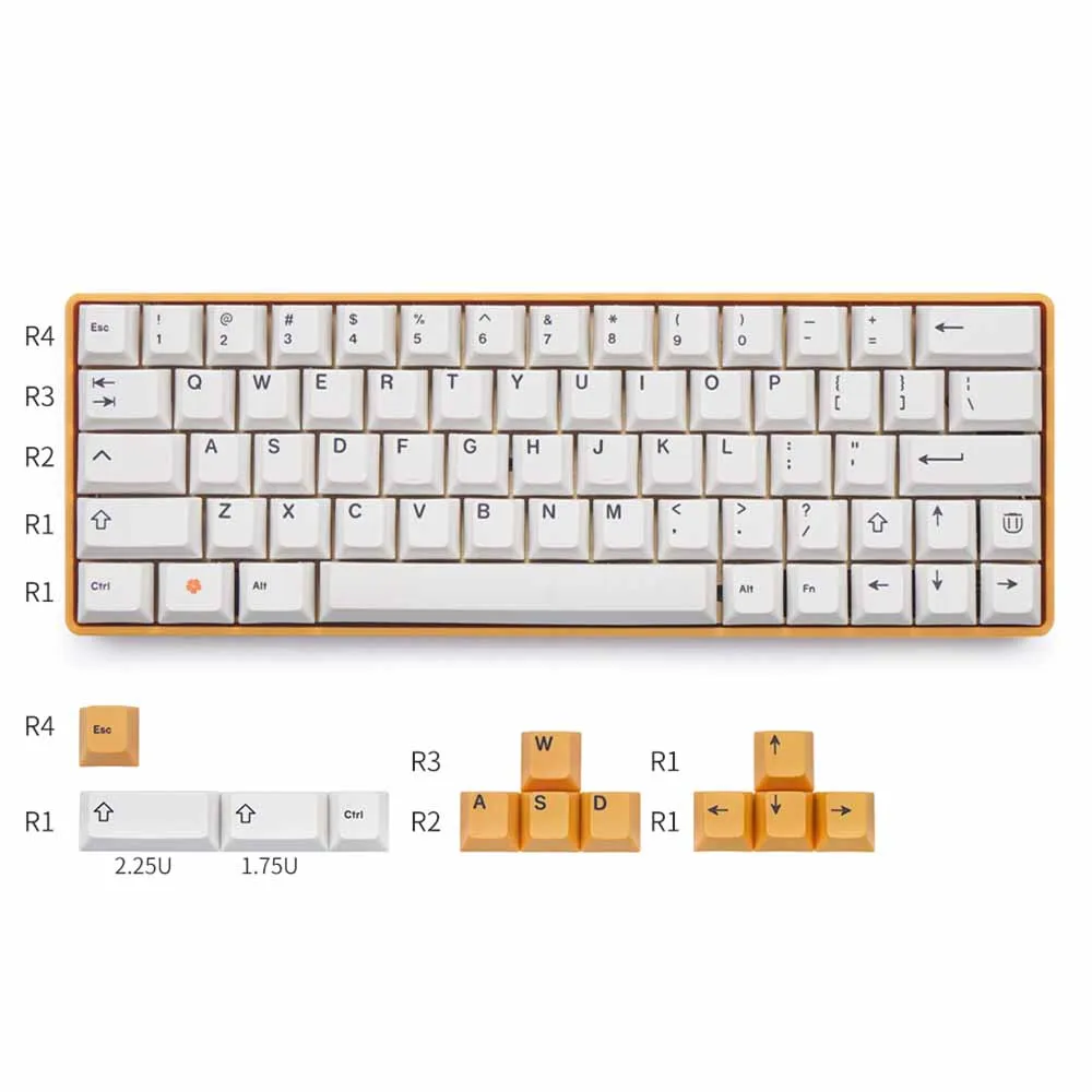 60% Left Shift Keycaps For Cherry Mx Gateron Switch Mechnical Keyboard 64 Layout Cherry Profile PBT White Orange Keycaps
60% Left Shift Keycaps For Cherry Mx Gateron Switch Mechnical Keyboard 64 Layout Cherry Profile PBT White Orange Keycaps
