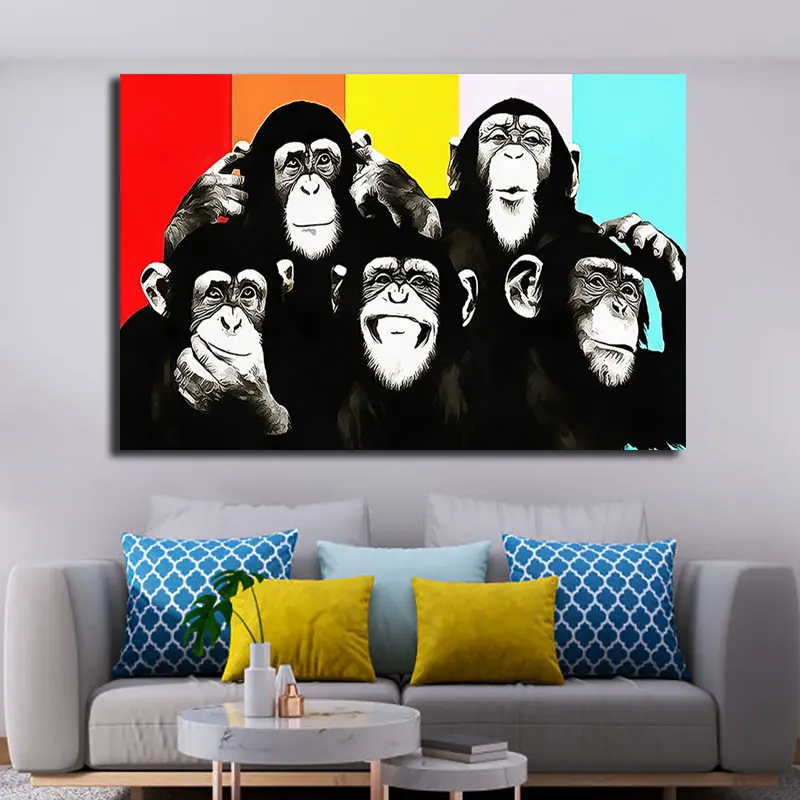 Wall Art Canvas Painting Abstract Colorful Animal Prints Modern Lion Graffiti Monkey Picture Funny Poster For Home Decoration
Wall Art Canvas Painting Abstract Colorful Animal Prints Modern Lion Graffiti Monkey Picture Funny Poster For Home Decoration