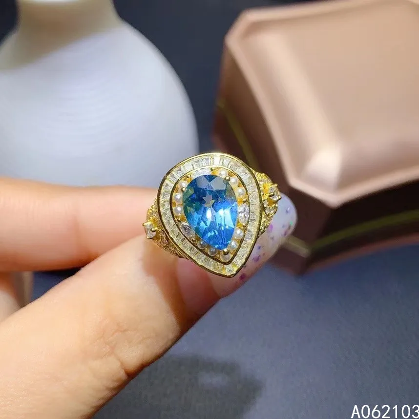 KJJEAXCMY fine jewelry 925 sterling silver inlaid natural Blue Topaz Women's new exquisite water drop pearl adjustable gem ring
KJJEAXCMY fine jewelry 925 sterling silver inlaid natural Blue Topaz Women's new exquisite water drop pearl adjustable gem ring