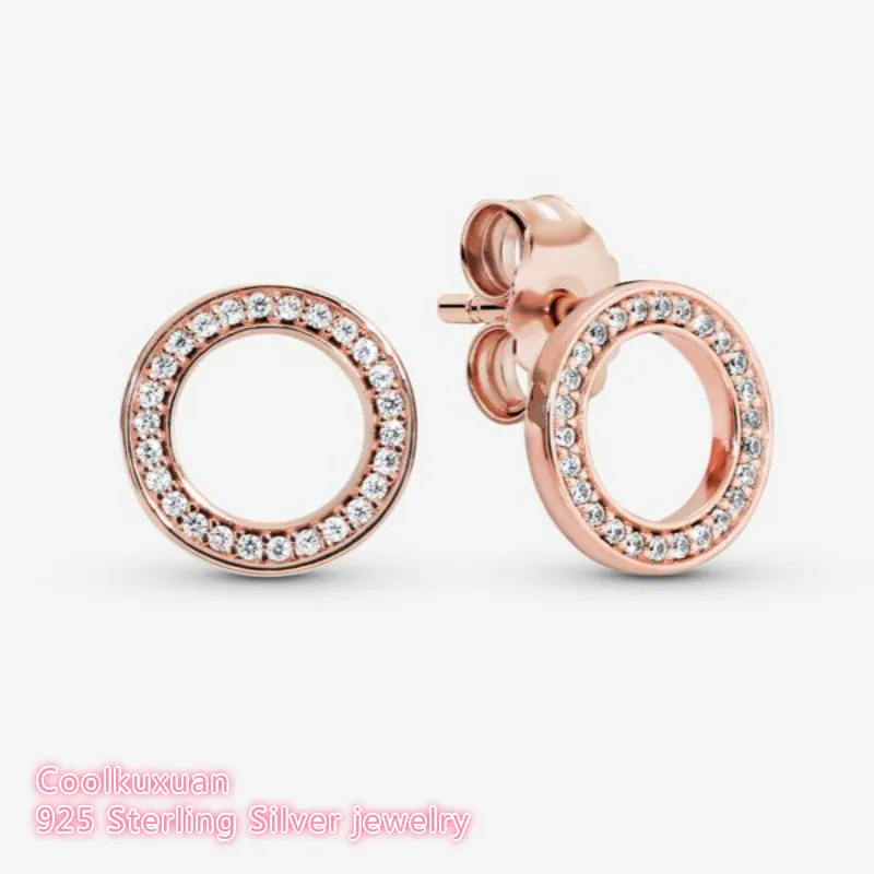 100% 925 Sterling Silver Sparkling Circle Stud Earrings Original European Style Brand woman Jewelry
100% 925 Sterling Silver Sparkling Circle Stud Earrings Original European Style Brand woman Jewelry